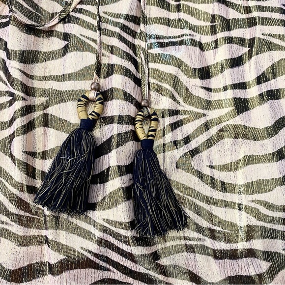 NWOT Figue Maisie Metallic One Shoulder Dress Sz S - Picture 8 of 9